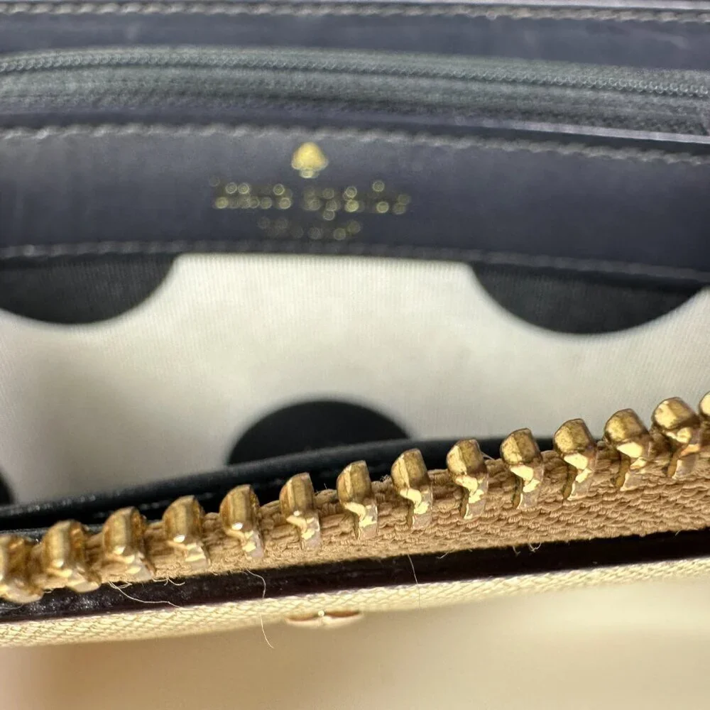 Kate Spade Lacey Mikas Pond Gold Zip Around Wallet